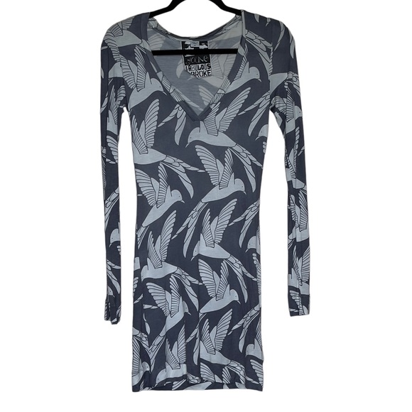 Young Fabulous & Broke Hummingbird Print Size XS Black & White Dress - Picture 1 of 9